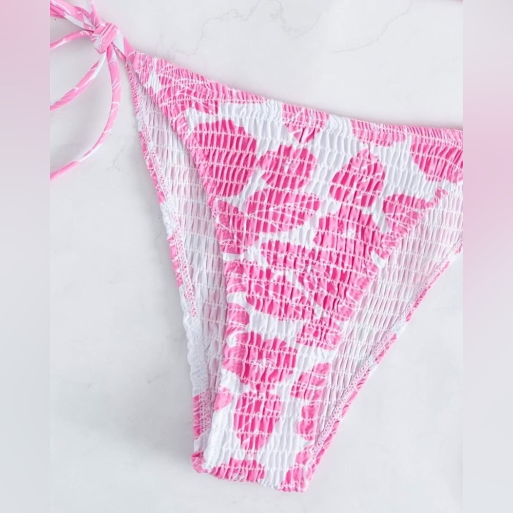 5/$25 Floral Pink Bikini Bottoms L